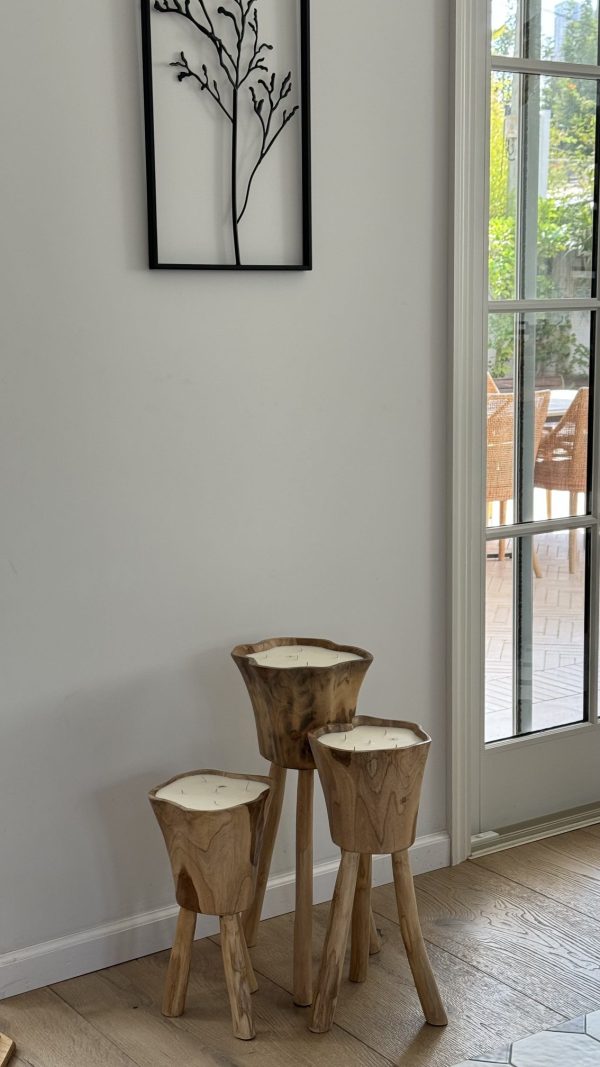⁦נר עץ שלוש רגליים - WOOD STAND⁩ – תמונה ⁦3⁩