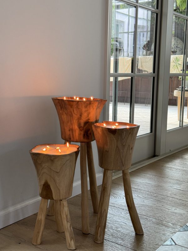 ⁦נר עץ שלוש רגליים - WOOD STAND⁩ – תמונה ⁦5⁩