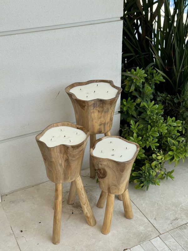 ⁦נר עץ שלוש רגליים - WOOD STAND⁩ – תמונה ⁦2⁩
